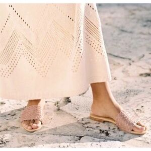 Nisolo Isla Woven Leather Slide Sandals Sz Women’s 9.5 in Desert Rose